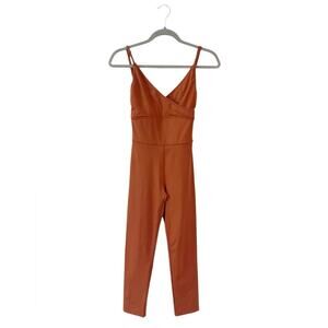 Tropic Of C Movement Shakti Orange Wrap Active Bodysuit Jumpsuit Workout XS